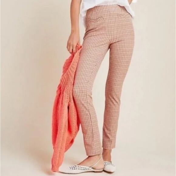 Anthropologie The Essential Slim Plaid Pants Size 2 - Picture 1 of 7